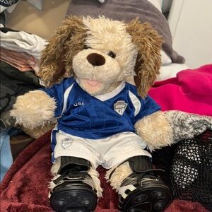 Plush Dog Toy in Blue Jersey